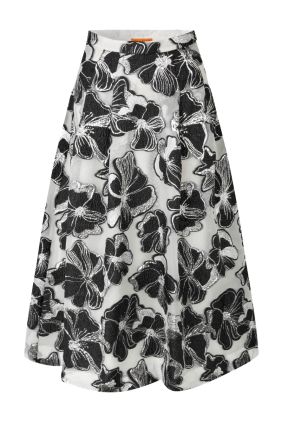 Voluminous Midi Skirt - Anemone Jacquard