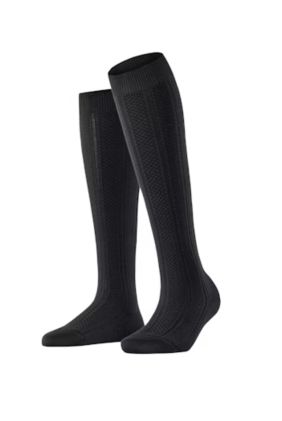 Needlepoint Knee-high Socks - Black