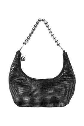 Crystalized Pyramid Pouch - Black